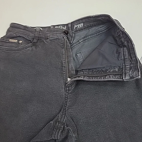 French‎ Dressing Blues FDJ Jeans Womens Size 8 Peggy Black Wide Straight Leg - Picture 7 of 12